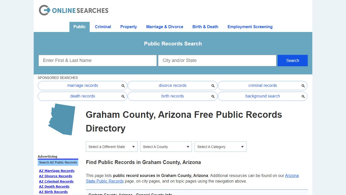 Graham County, Arizona Public Records Directory