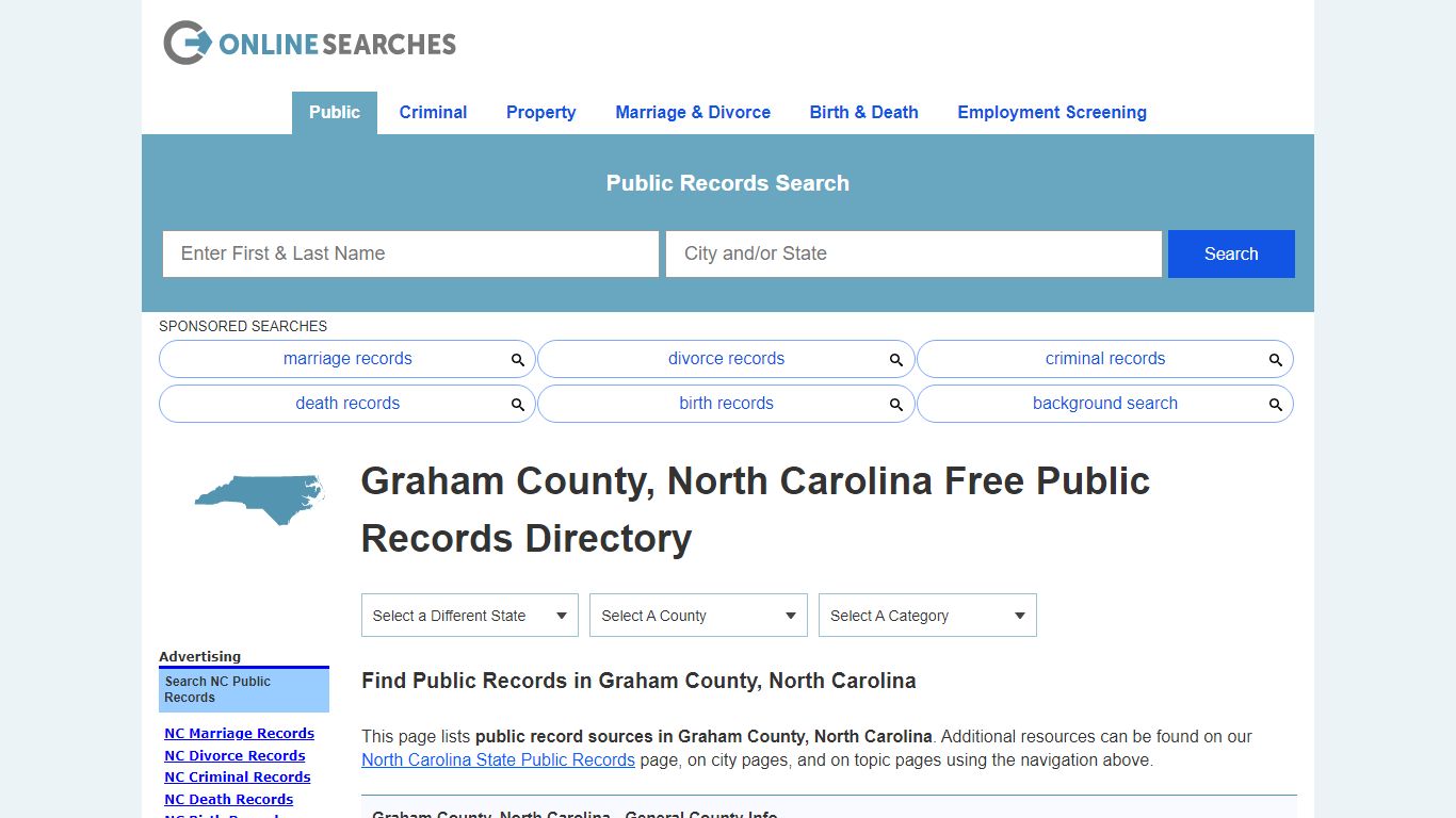 Graham County, North Carolina Public Records Directory
